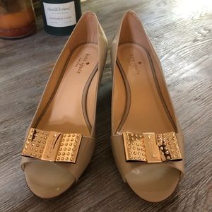 Kate spade nude wedge low heels (Used)